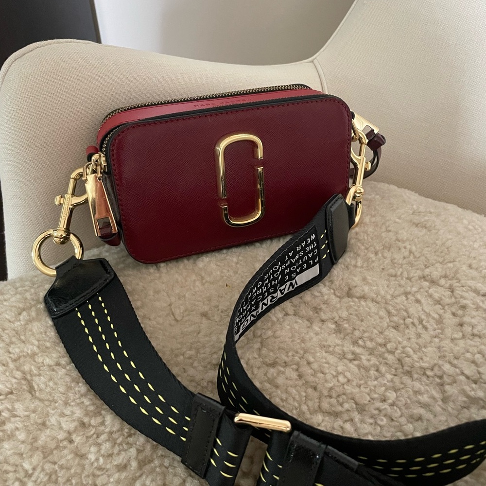 Marc Jacobs Red Crossbody Bag with Gold Accents